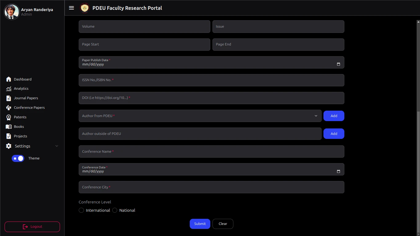 University Research Portal screenshot 11